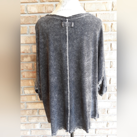 We the Free Free People First Base Oversized Boho Henley Top. - Picture 7 of 11